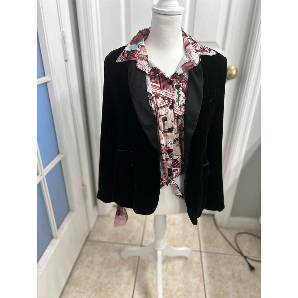 Architectural Print Button Down Blouse Women’s Si… - image 3